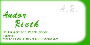 andor rieth business card